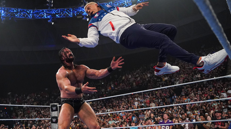 Cody Rhodes delivers a Cody Cutter to Drew McIntyre on "WWE SmackDown"