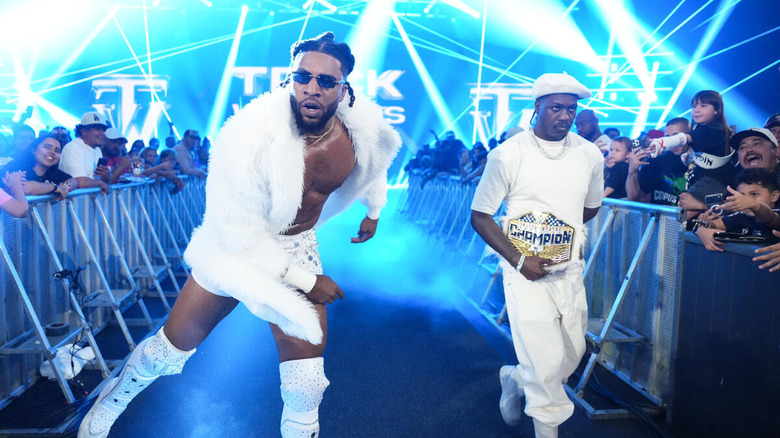 Trick Williams makes his entrance alongside Lil Yachty on "WWE SmackDown"