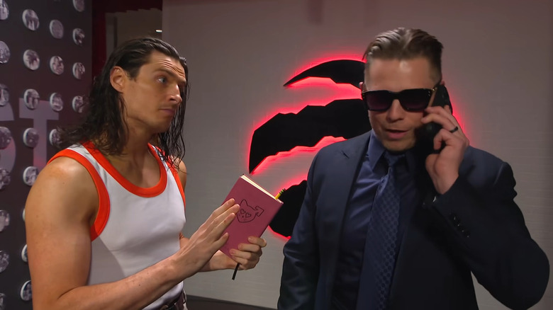 Kit Wilson and The Miz in a WWE backstage segment