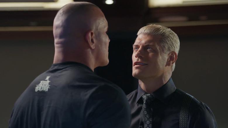 Cody Rhodes and Randy Orton exchange words