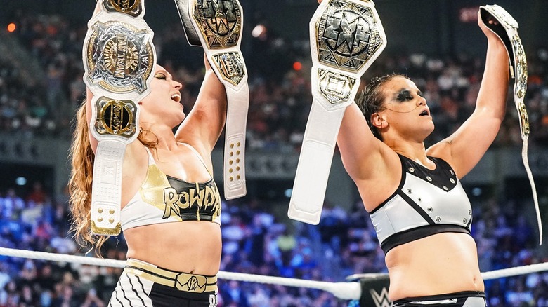 Ronda Rousey and Shayna Baszler stand tall as WWE Unified Women's Tag Team Champions