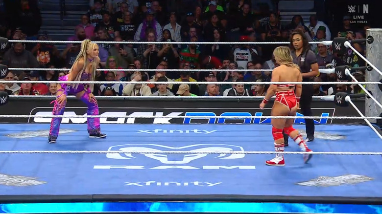 Stratton and Grace staring one another down