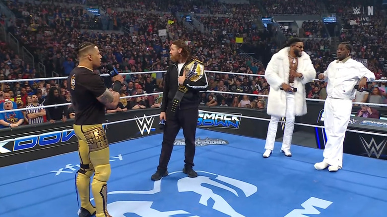 Hayes, Zayn, Williams, and Lil Yachty in the ring