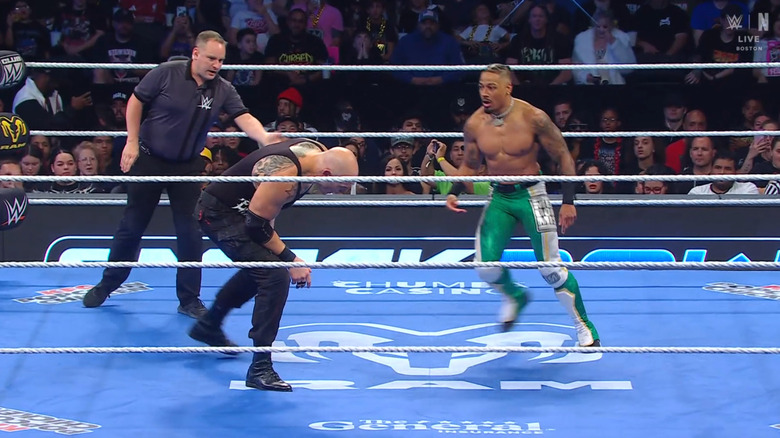 Corbin and Hayes inside the ring