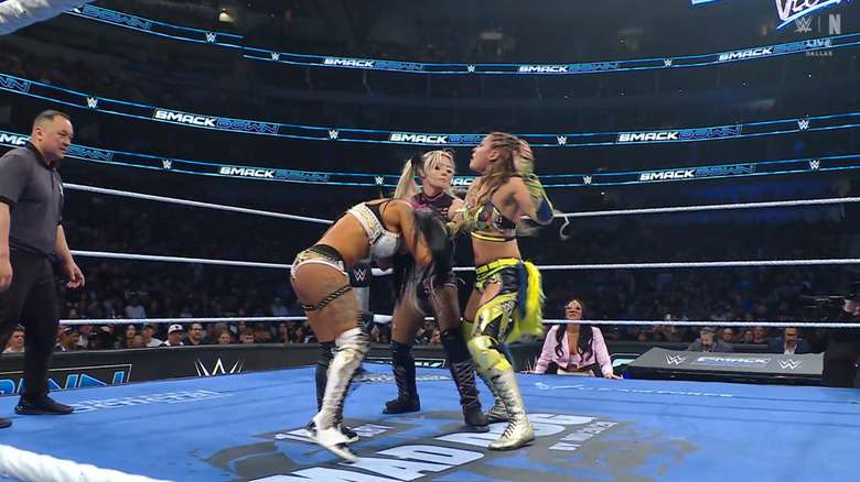 All three women in the ring