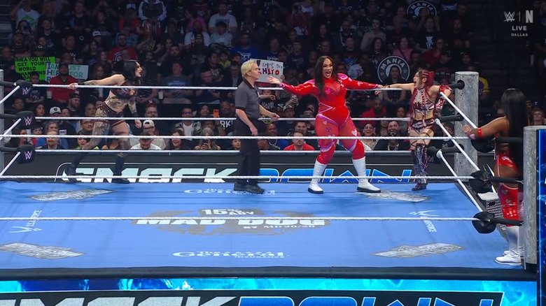 All four women in the ring