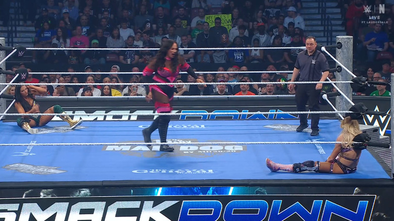 All three women in the ring