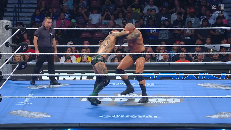 Orton and Black locking up with one another