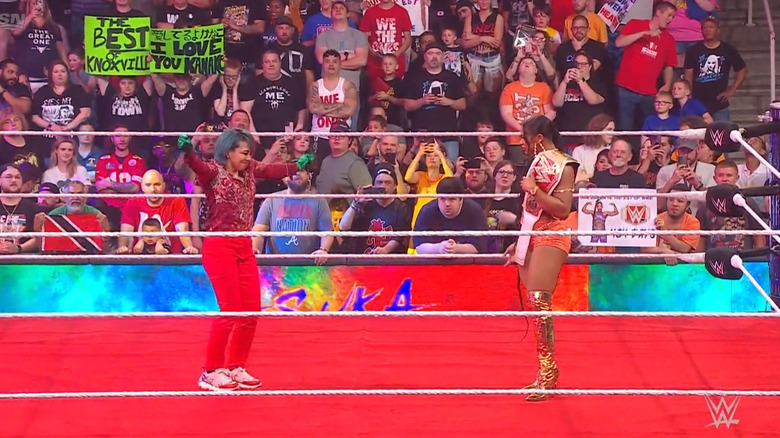 Belair and Asuka in the ring