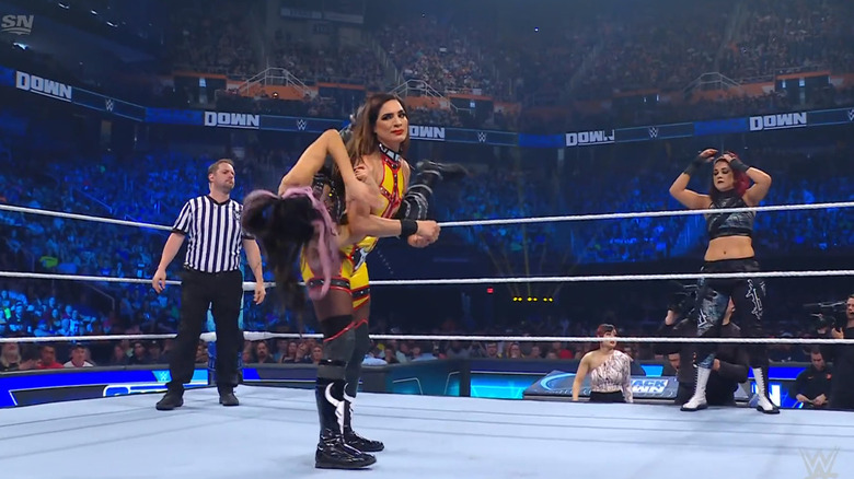 Rodriguez with Kai on her back