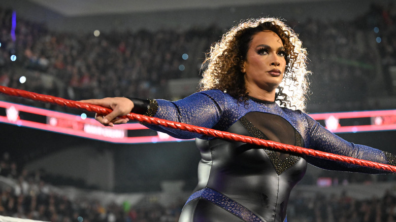 Nia Jax contemplating in the ring