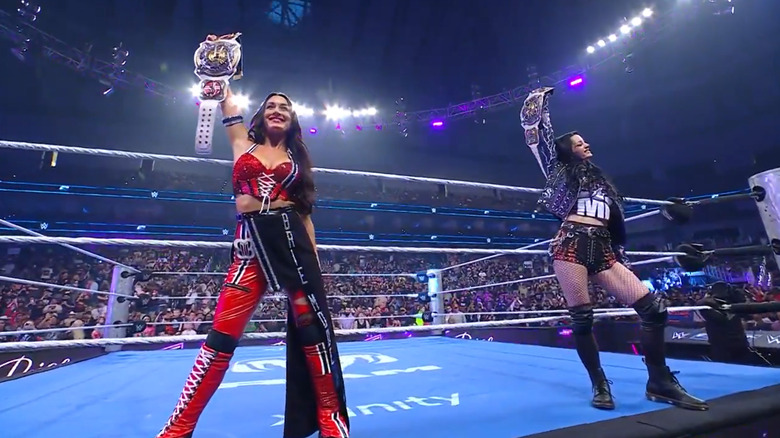 Brie Bella and Paige make their entrance