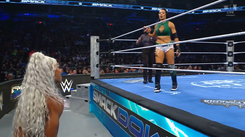 Cargill and Michin staring one another down