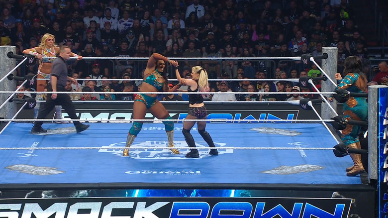 All four women in the ring