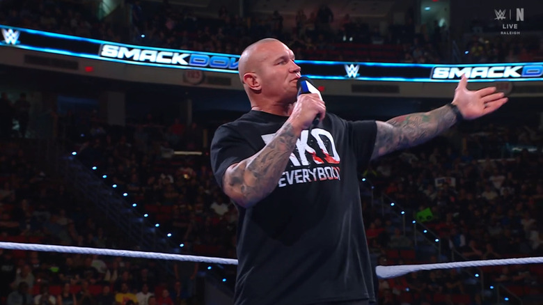 Orton talking in the ring