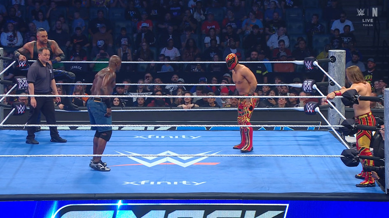 All four men inside the ring