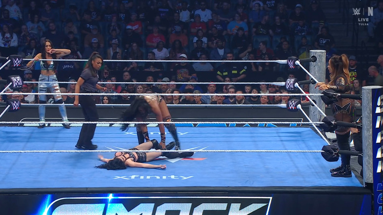 All four women in the ring