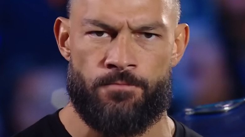 Roman Reigns looking directly into camera