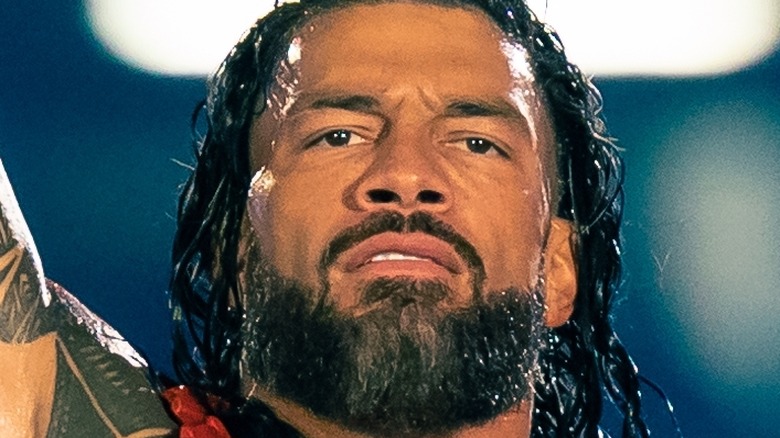 Roman Reigns directly at the camera