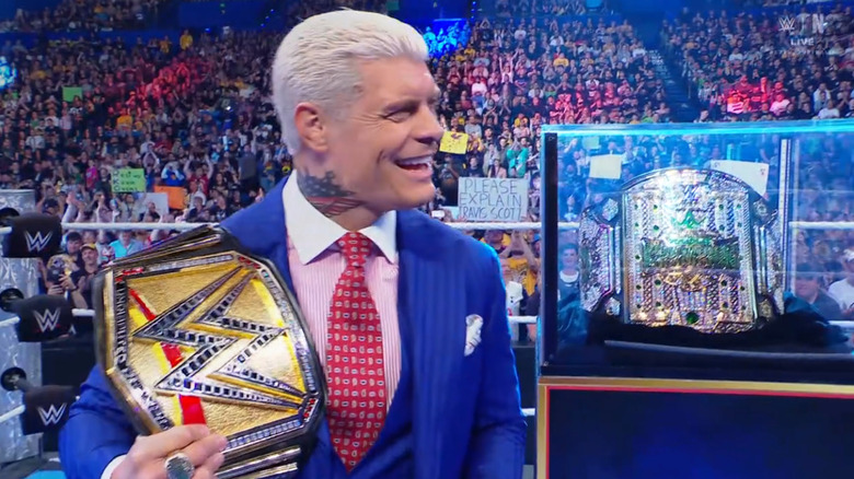 Rhodes smiling in the ring