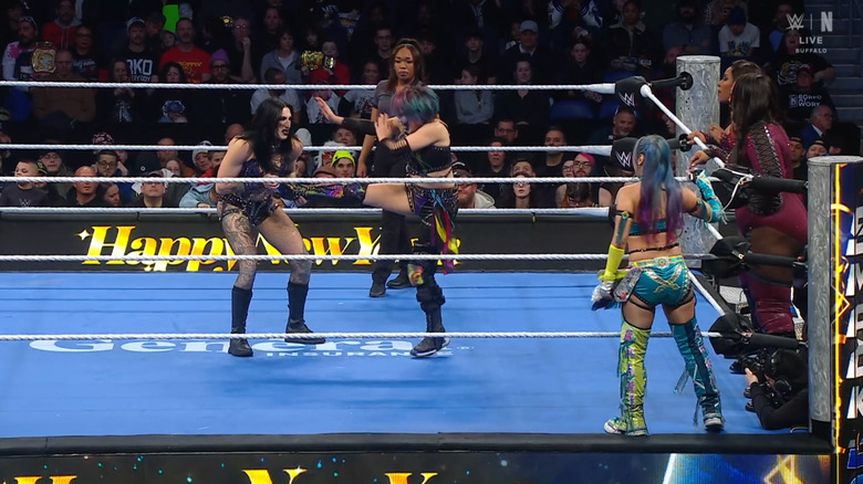 Ripley catching Asuka's boot