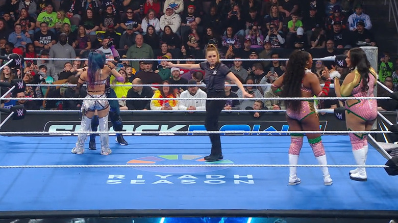 All four women in the ring