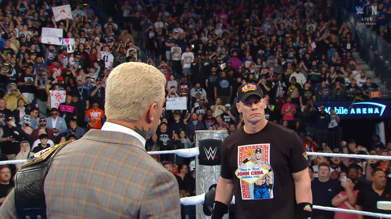 Rhodes and Cena in the ring
