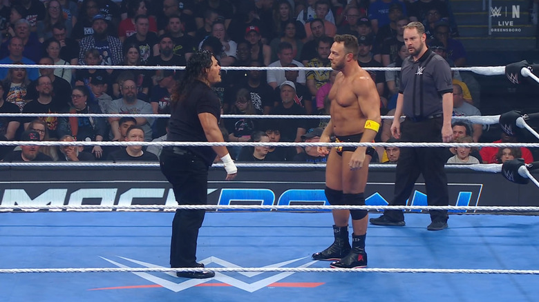 Mateo and Knight staring one another down in the ring