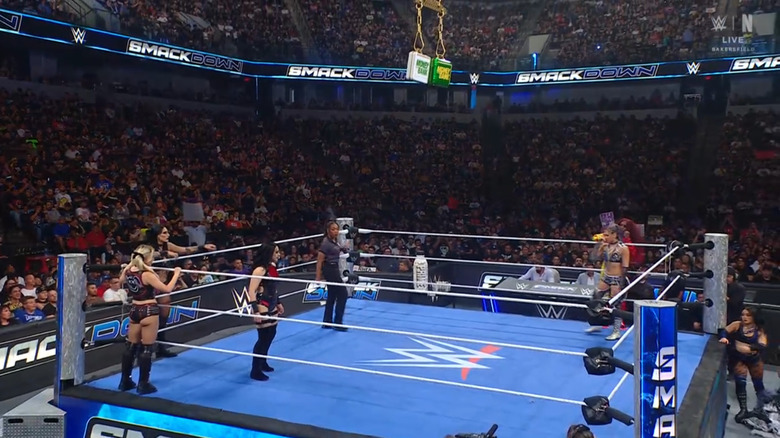 The six women in the ring