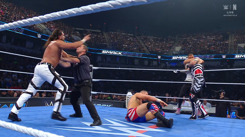 Several competitors in the ring