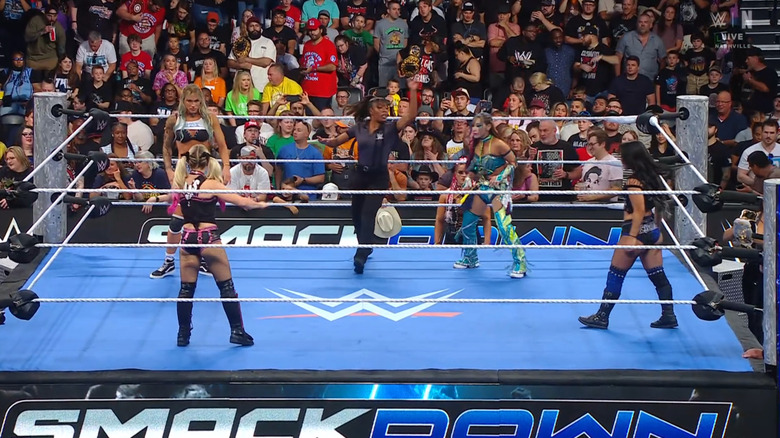 The four women in the ring