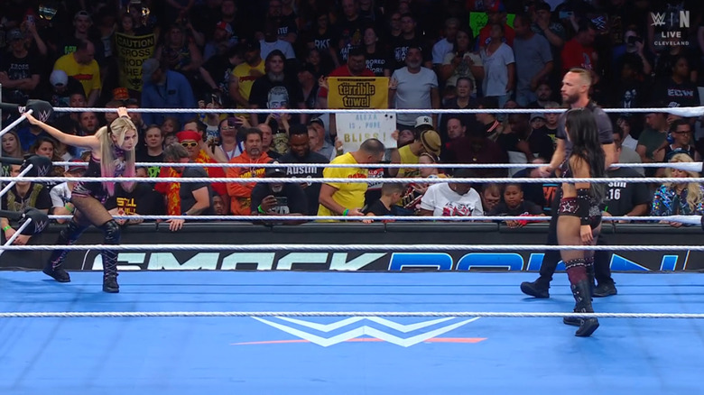 Bliss and Perez staring one another down