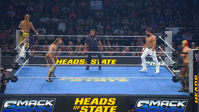 The four men inside the ring