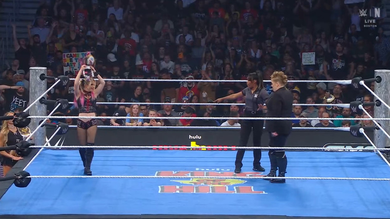 Bliss and Niven staring one another down in the ring
