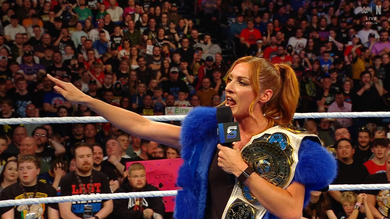 Lynch speaking in the ring