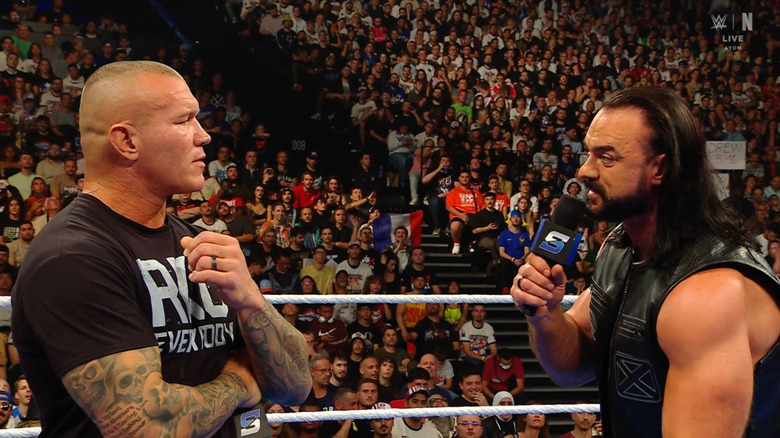 Orton and McIntyre staring each other down in the ring