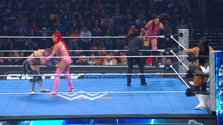 All four women in the ring