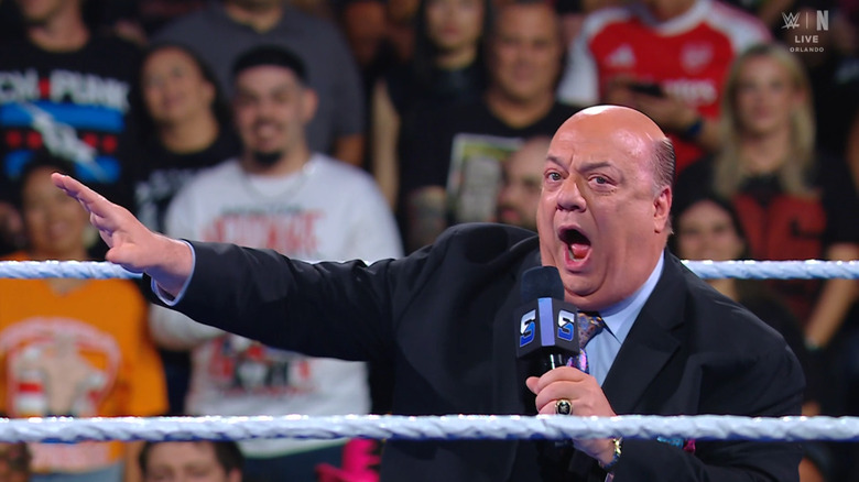 Heyman speaking in the ring