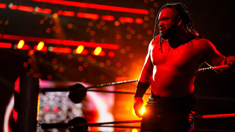 Jacob Fatu standing on the apron