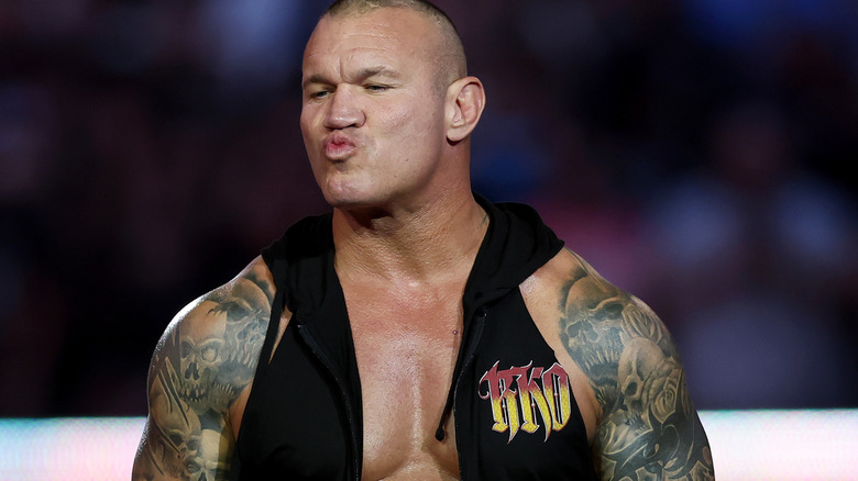 Randy Orton puckers his lips
