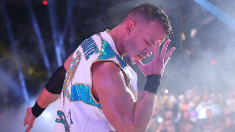 Ricky Saints hits his signature pose.