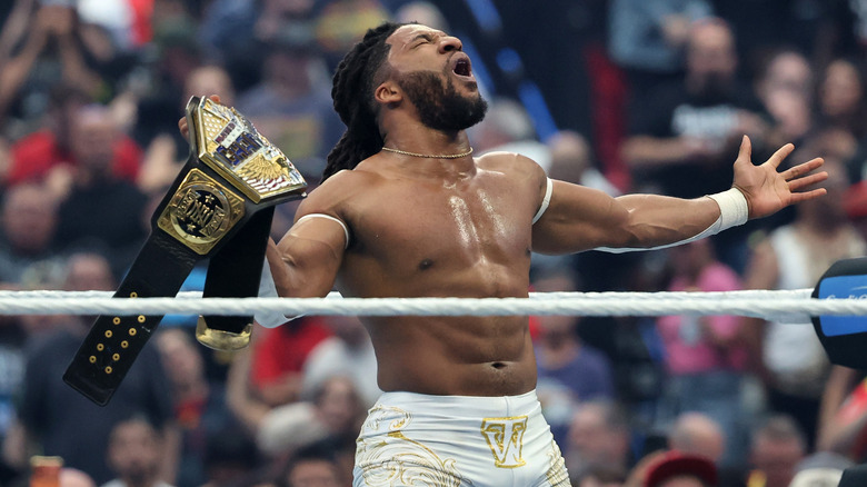 Williams celebrating inside the ring