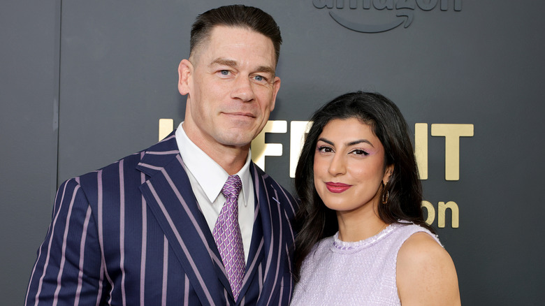 John Cena and Shay Shariatzadeh attend the Amazon 2025 Upfront at Beacon Theatre on May 12, 2025 in New York City.