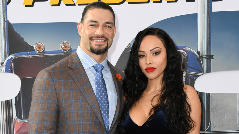 Roman Reigns and Galina Becker attend the Premiere Of Universal Pictures' "Fast & Furious Presents: Hobbs & Shaw" at Dolby Theatre on July 13, 2019 in Hollywood, California.