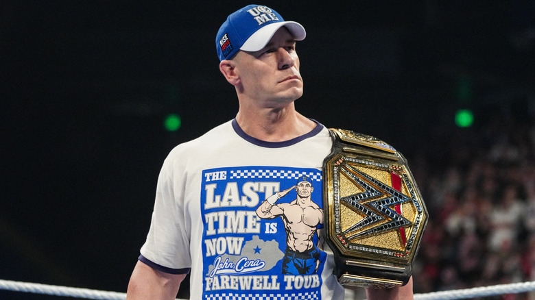 John Cena looks on during SmackDown at Rupp Arena on June 13, 2025 in Lexington, Kentucky.