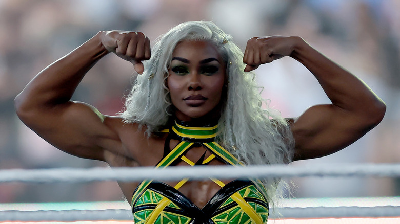 Jade Cargill flexes at SummerSlam