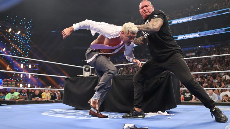 Cody Rhodes being attacked by Randy Orton on WWE SmackDown