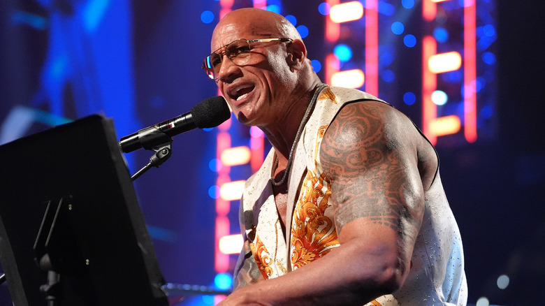 The Rock performing a Rock concert