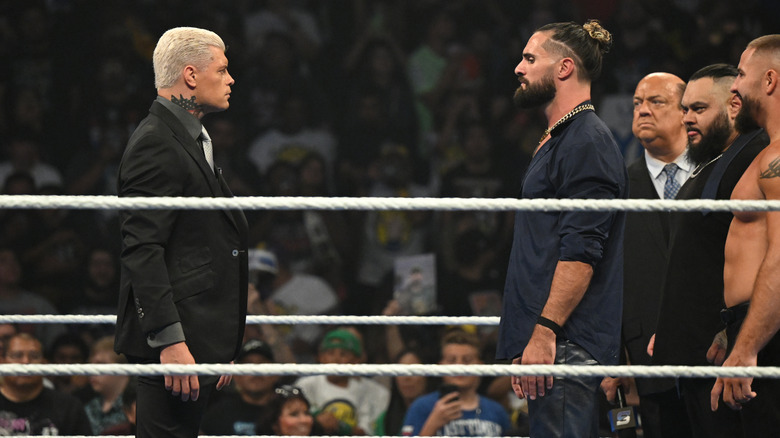 Cody Rhodes and Seth Rollins on WWE SmackDown