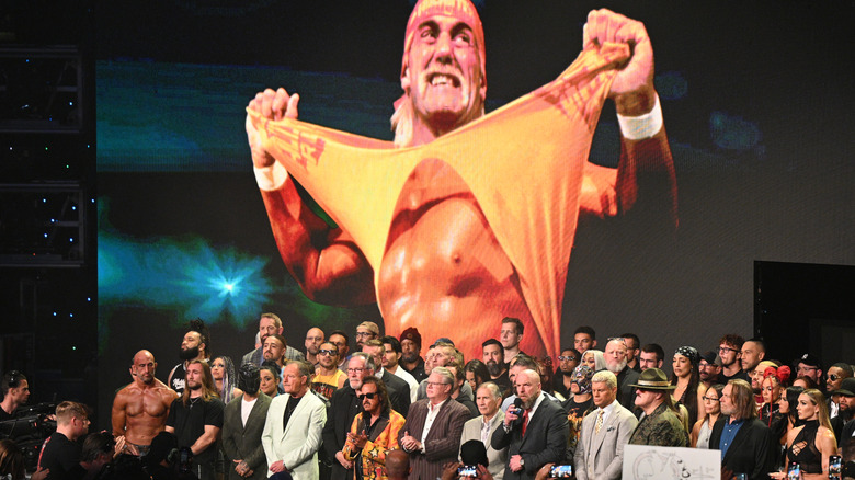 The WWE mourns the loss of Hulk Hogan during SmackDown at Rocket Mortgage Fieldhouse on July 25, 2025 in Cleveland, Ohio.